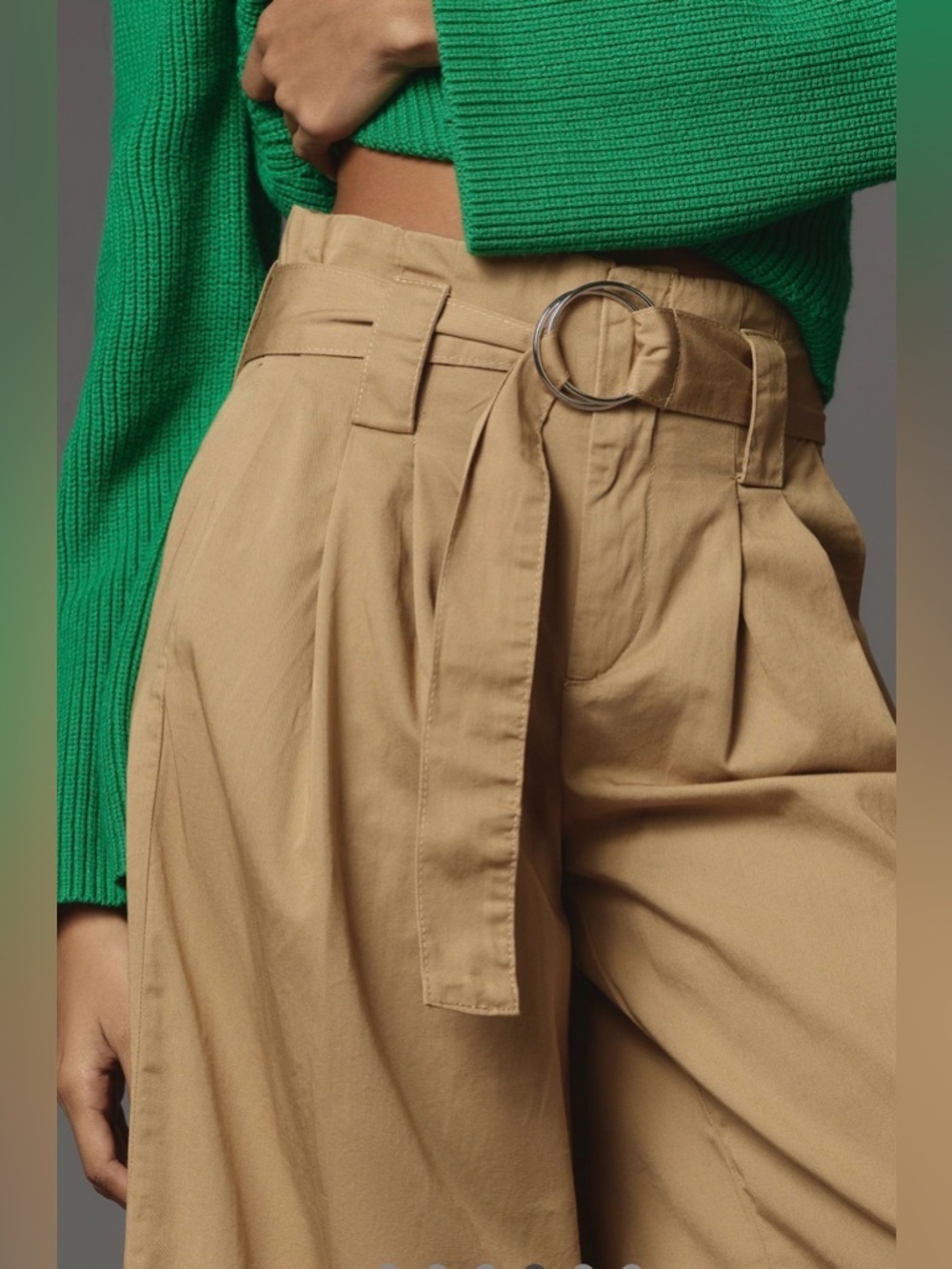 NWT Maeve Anthropologie High-Rise Belted Wide Leg Cropped Culotte Sizes 00,0,2,4 - Picture 5 of 5